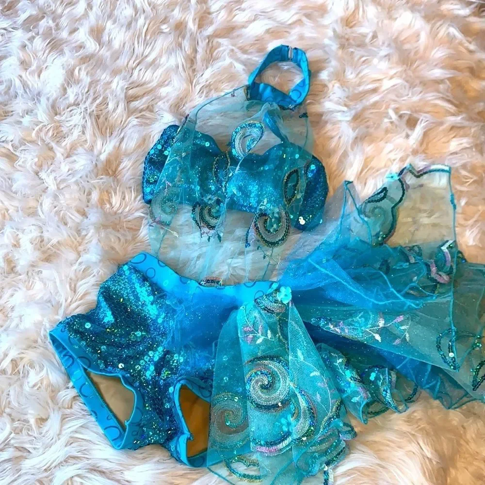 Absolutely gorgeous custom made solo costume Blue stunner Child Large